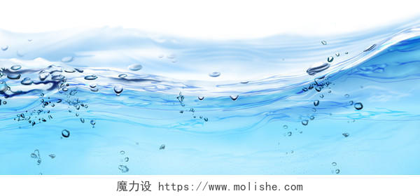 水滴蓝色透明水纹背景